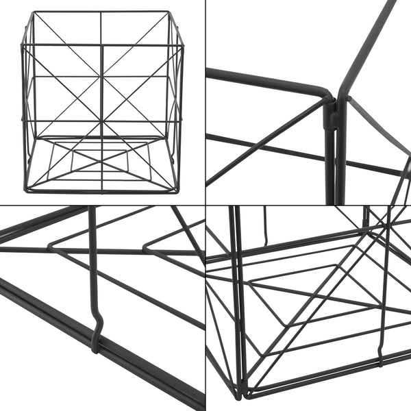 [en.casa] Krantenmand metaal 40x40x40 cm zwart