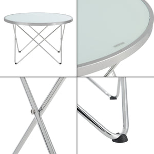 [en.casa] Salontafel Nikkeby rond 50xØ80 cm glas en metaal