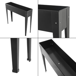 [en.casa] Kweektafel plantenbak 98x25x82 cm staal antraciet