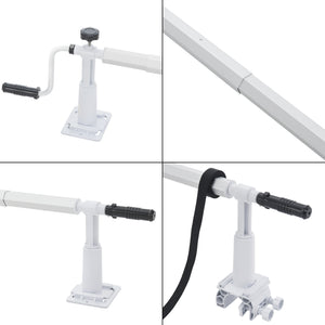 Oprolsysteem Oliveti zwembad afdekzeil 147-555 cm met 8 spanbanden
