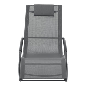 Ligstoel Tarent schommelstoel 174x63x88 cm donkergrijs [en.casa]