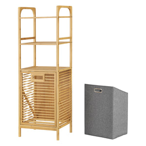 [en.casa] Wasmand Tidaholm bamboe met 2 planken 118x39,5x30,5 cm