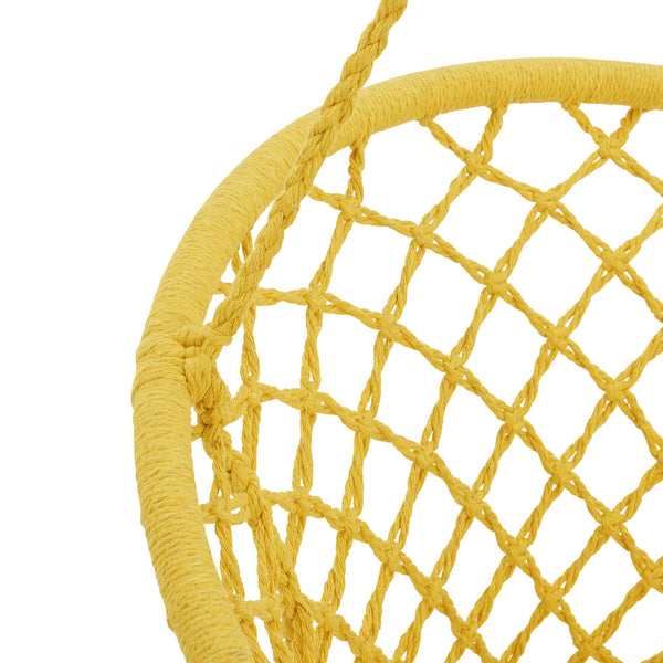 [en.casa] Katoenen hangstoel Jaina 140xØ80/60 cm max 120 kg geel