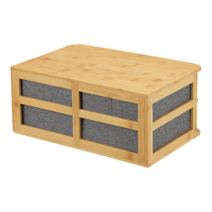 [en.casa] Bureau organizer Mäntsälä bamboe met 3 lades 15x35x23 cm