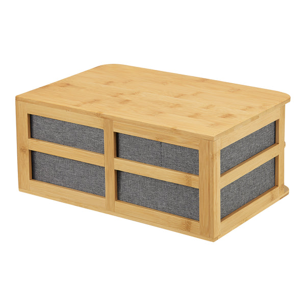 [en.casa] Bureau organizer Mäntsälä bamboe met 3 lades 15x35x23 cm