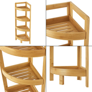 [en.casa] Staand rek Lestijärvi bamboe hoekrek 80x23x23 cm