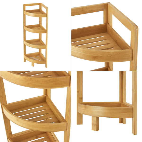 [en.casa] Staand rek Lestijärvi bamboe hoekrek 80x23x23 cm