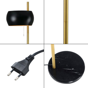 [lux.pro] Staande lamp Luton metaal en marmer 171 cm zwart en goud