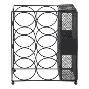 [en.casa] Wijnrek Drangedal metaal voor 6 flessen 33,5x29x18 cm zwart