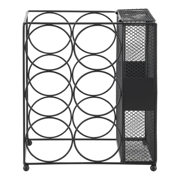 [en.casa] Wijnrek Drangedal metaal voor 6 flessen 33,5x29x18 cm zwart