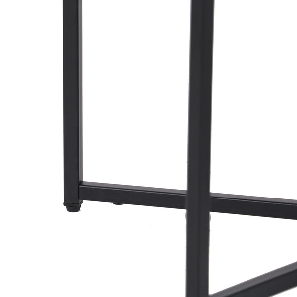 [en.casa] Salontafel Heinola set van 2 metaal zwart mat