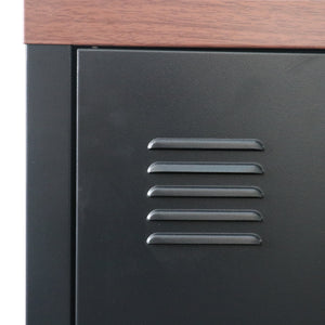 [en.casa] Commode Pälkäne metaal 58x113x40 cm zwart en houtkleurig