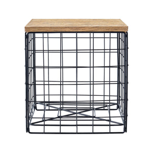 [en.casa] Bijzettafel Indalsälven 40x40x42 cm houtkleurig en zwart