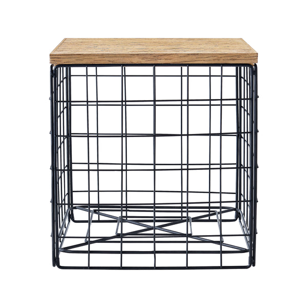 [en.casa] Bijzettafel Indalsälven 40x40x42 cm houtkleurig en zwart