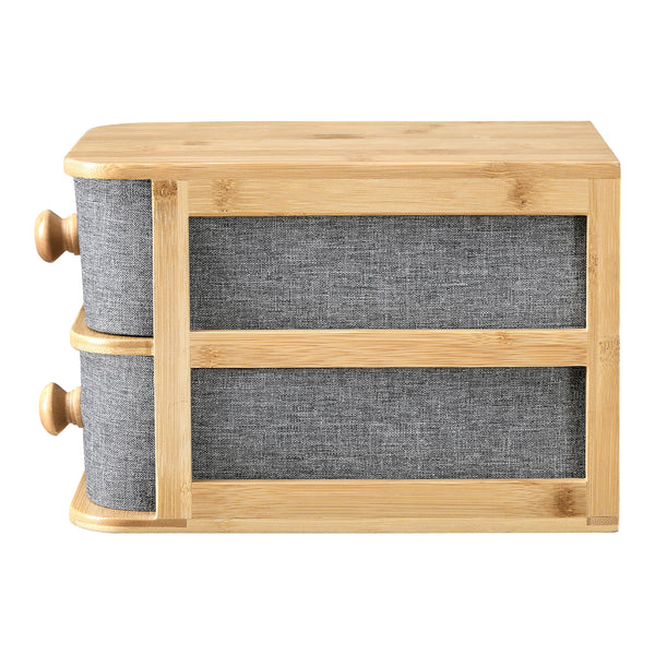 [en.casa] Bureau organizer Arsivik met 2 lades bamboe 15,5x18x23 cm