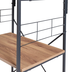 [en.casa] Staand rek Billund 133x60x42cm zwart en walnootkleurig