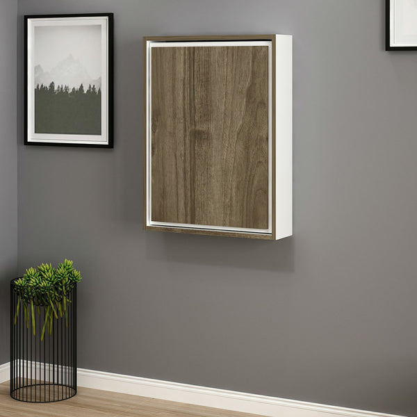 [en.casa] Klaptafel voor wandmontage Greve wit en walnootkleurig