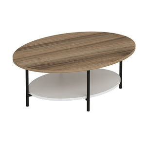 [en.casa] Salontafel Fredericia 36x90x60 cm Eiken wit en zwart