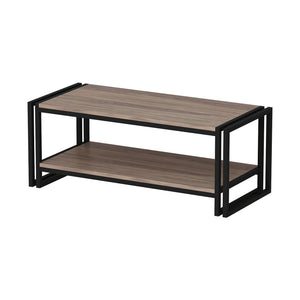 [en.casa] Salontafel Græsted 40x102x45 cm Eiken en zwart