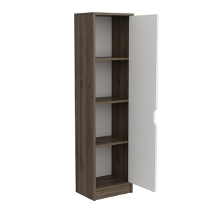 [en.casa] Opbergkast Egvad 154x40x30 cm walnootkleurig wit