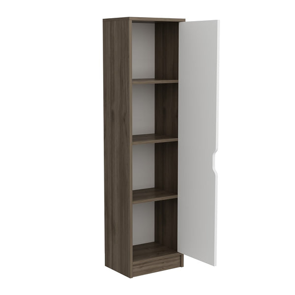 [en.casa] Opbergkast Egvad 154x40x30 cm walnootkleurig wit