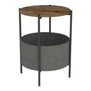 [en.casa] Bijzettafel Hofors 60xØ43 cm eiken antiek antraciet en grijs