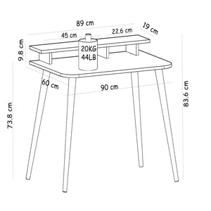 [en.casa] Bureau Östhammar met monitorverhoger wit