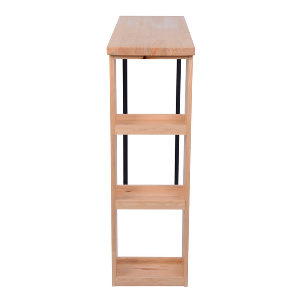[en.casa] Bartafel Nørager met plank 89,5x90x29 cm houtkleurig en zwart