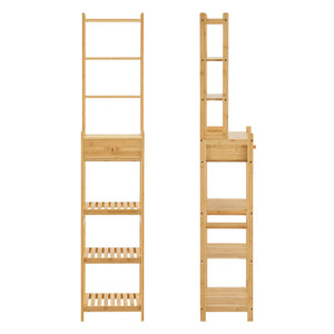 [en.casa] Staand rek Siilinjärvi bamboe 163x33x28 cm houtkleurig