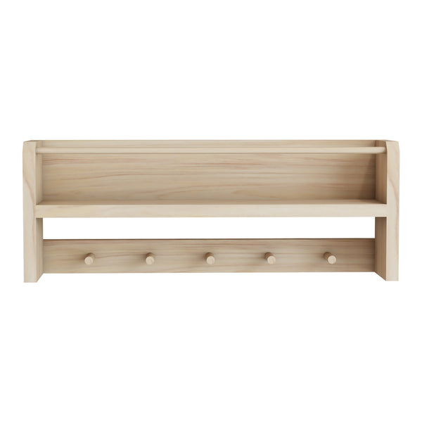 [en.casa] Wandkapstok Sundeved 20x50x9 cm houtkleurig