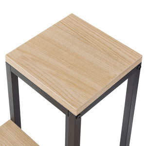[en.casa] Plantenstandaard Ameland 67x34x34 cm zwart en houtkleurig