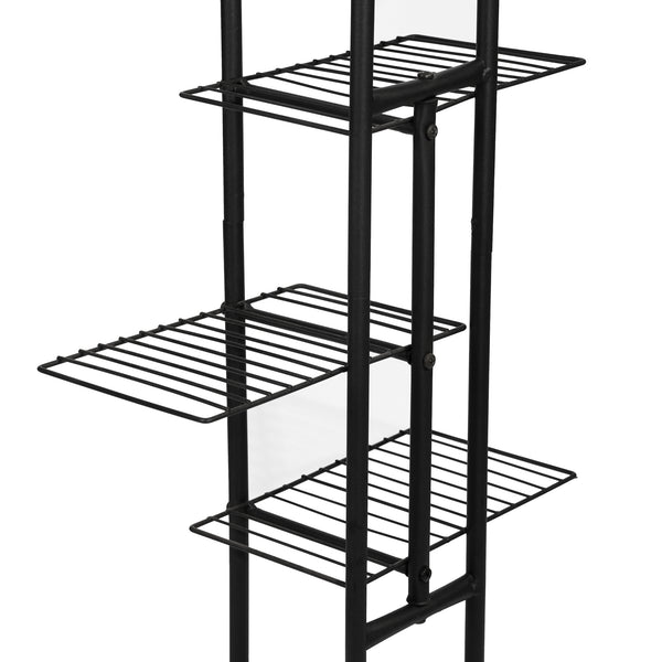 [en.casa] Plantenstandaard Beek metaal 97,5x43,5x22 cm zwart