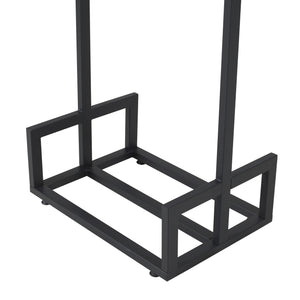 [en.casa] Brandhout Thisted rek houtopslag 50x35x95 cm metaal zwart