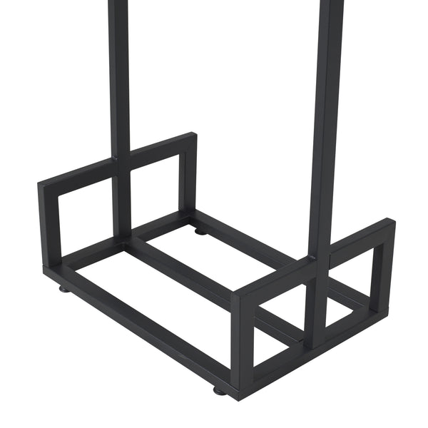 [en.casa] Brandhout Thisted rek houtopslag 50x35x95 cm metaal zwart