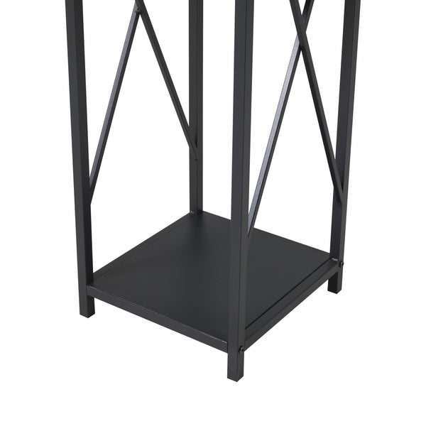 [en.casa] Brandhout rek Tinglev houtopslag 34x34x105 cm zwart