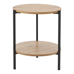 [en.casa] Bijzettafel Kuopio rond 50x40 cm zwart en houtkleurig