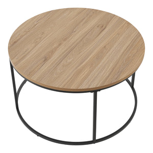 [en.casa] Salontafel Kuhmoinen rond 45x80 cm zwart mat en houtkleurig