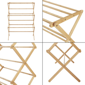 [en.casa] Droogrek Grinau inklapbaar 128x72x44 cm bamboe