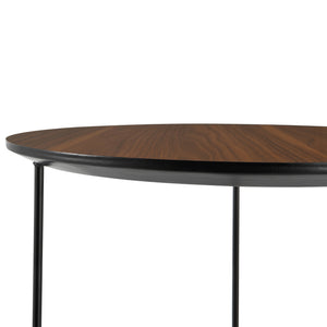 [en.casa] Bijzettafel Böhen rond 42x39,5 cm zwart en walnootkleurig