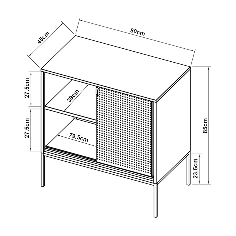 Maatschets [en.casa] Metalen kast Eidsvoll 85x80x45 cm groen en zwart