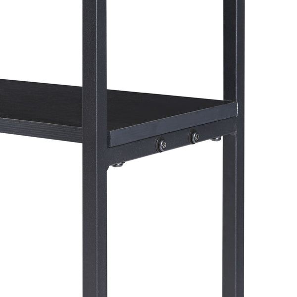 [en.casa] Brandhout rek Turku houtopslag 112x60x30 cm zwart en houtkleurig donker
