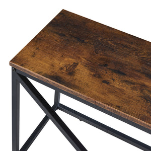 [en.casa] Brandhout rek Vaasa houtopslag 50x100x30 cm zwart en houtkleurig donker