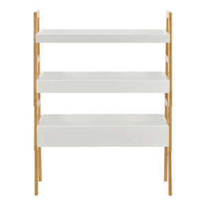 [en.casa] Plantenstandaard Hitra 3-delig bamboe wit en houtkleurig