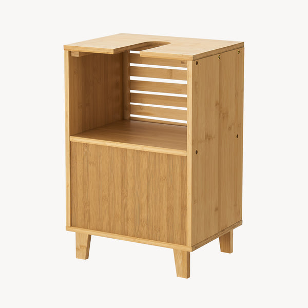 [en.casa] Bamboe wastafelonderkast Iveland 60x40x30 cm houtkleurig