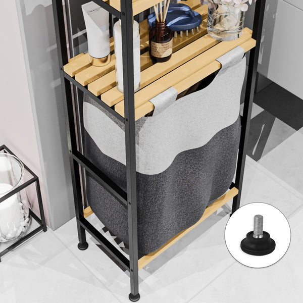 [en.casa] Badkamerrek Pello met 2 planken en 1 waszak 100x39x22 cm