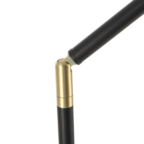 lux.pro Staande lamp Stockport vloerlamp 139 cm zwart wit en goudkleurig E27