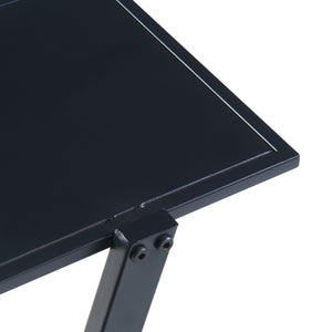 [en.casa] Bijzettafel Rollag met 3 planken 72x40x25 cm zwart