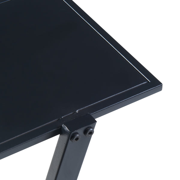 [en.casa] Bijzettafel Rollag met 3 planken 72x40x25 cm zwart