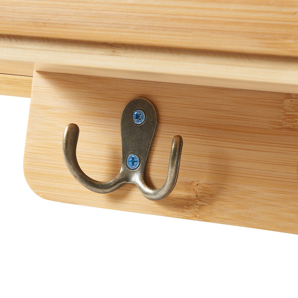 [en.casa] Wandrek Giske met plank en sleutelhouder 33x8x22 cm bamboe