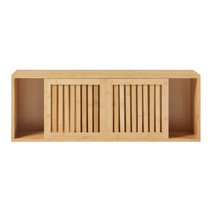 [en.casa] Wandrek Grums met 2 schuifdeuren 92,5x20x33 cm bamboe